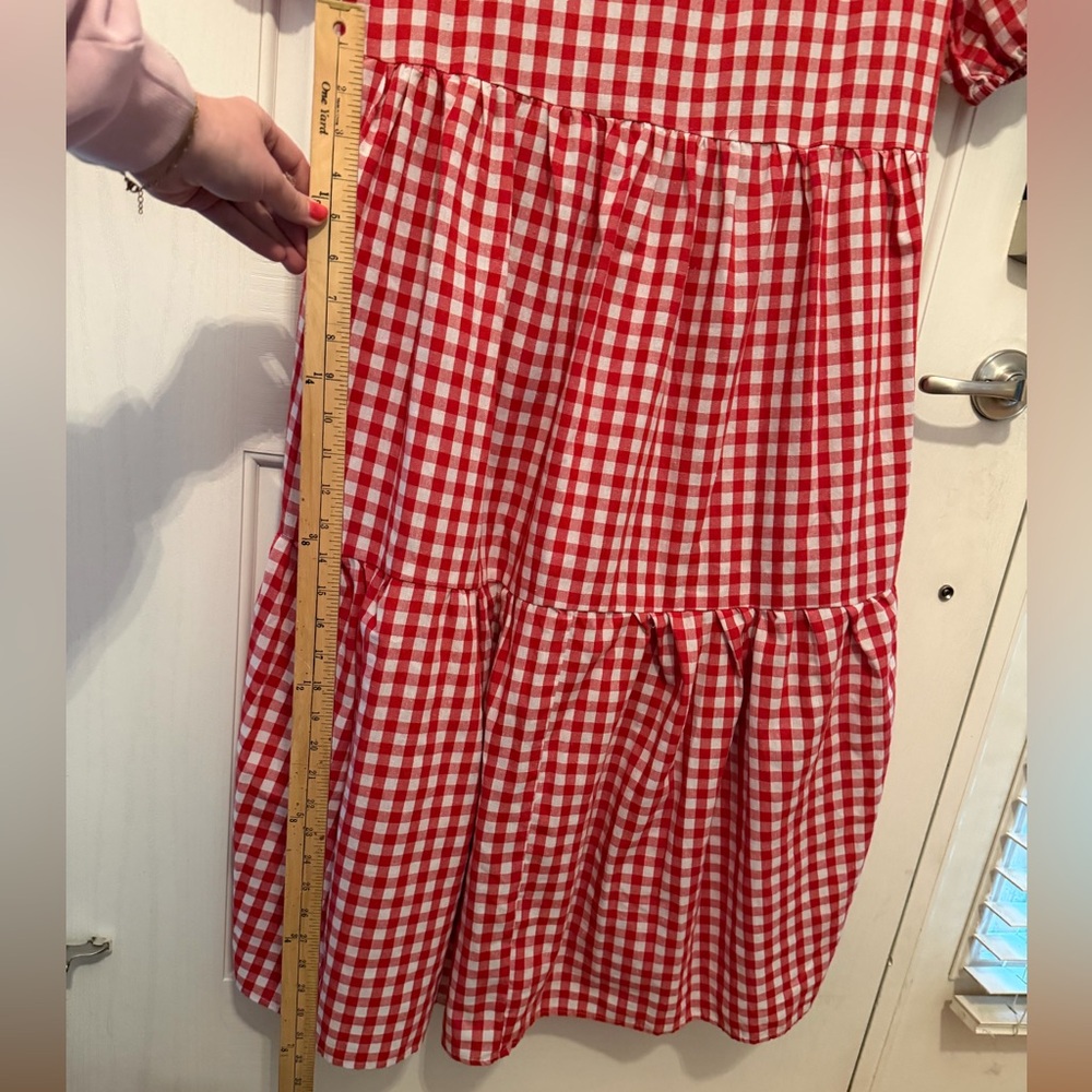 Game Day! Red and White Gingham Dress with Pockets! - Picture 9 of 10